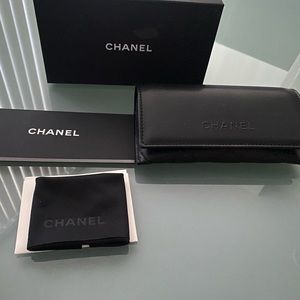 Chanel Black Quilted Glass Case with Box Cleaning Cloth